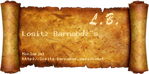 Lositz Barnabás névjegykártya